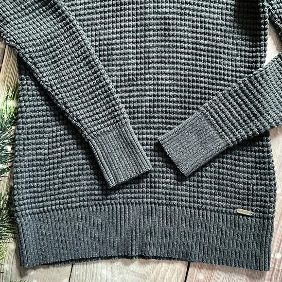 Calvin Klein Gray Turtleneck Long-Sleeve Sweater with Button Detail - Picture 10 of 12